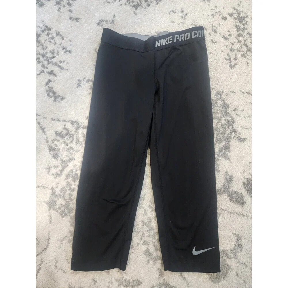 Nike SMALL Pro Combat Compression Pants Large Black Capri  Sports Performance